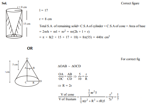 The height of a cone is 10 cm. The cone is divided into two parts using a plane parallel to it